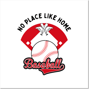 Baseball No Place Like Home motivational design Posters and Art